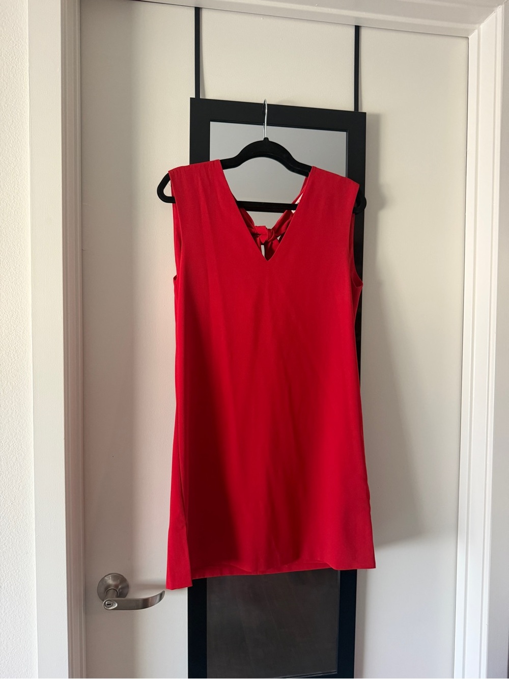 Alice + Olivia Red Sleeveless V-Neck Mini Dress with Back Tie